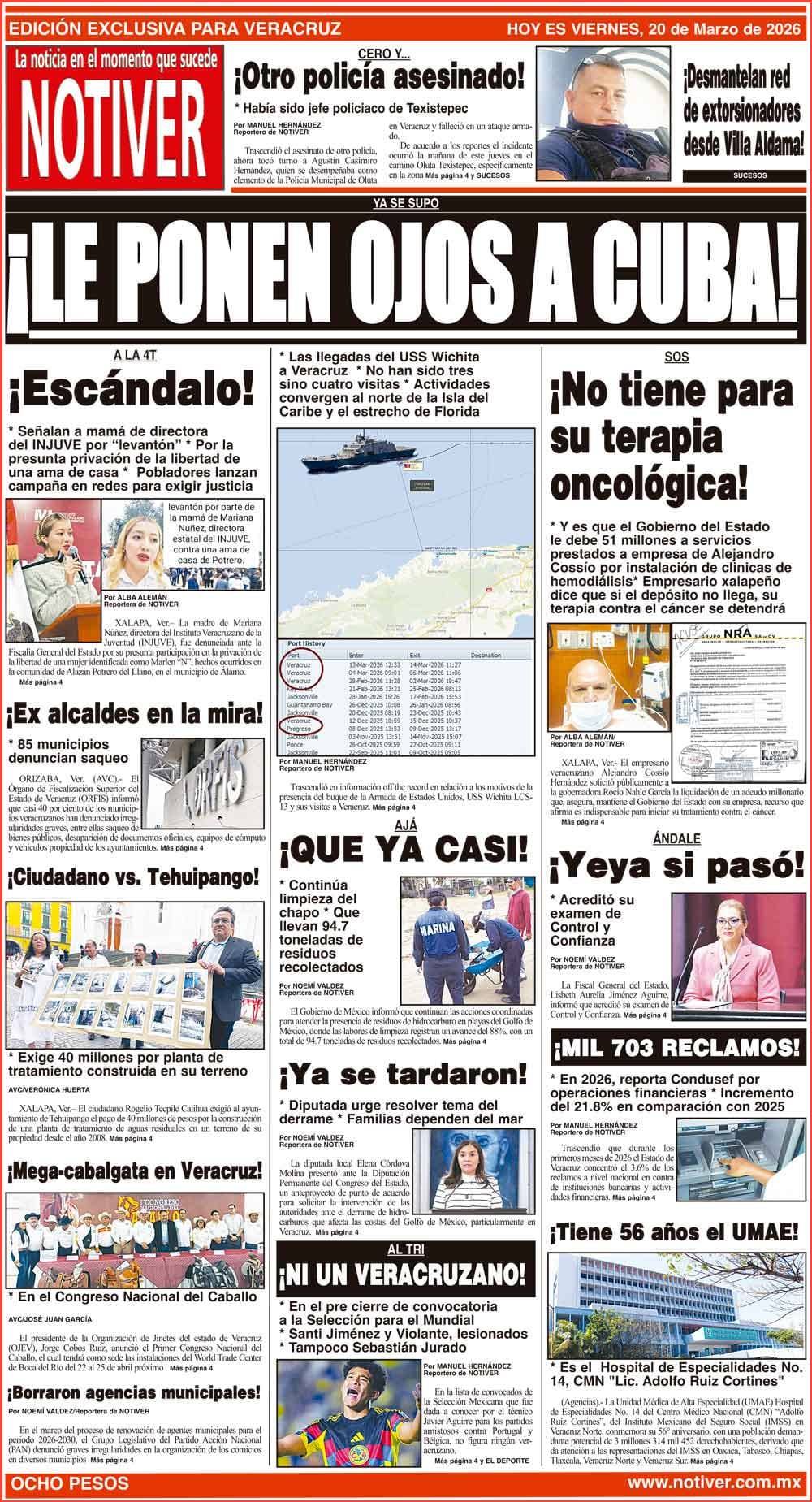 LA PORTADA - VIERNES 20 DE MARZO 2026