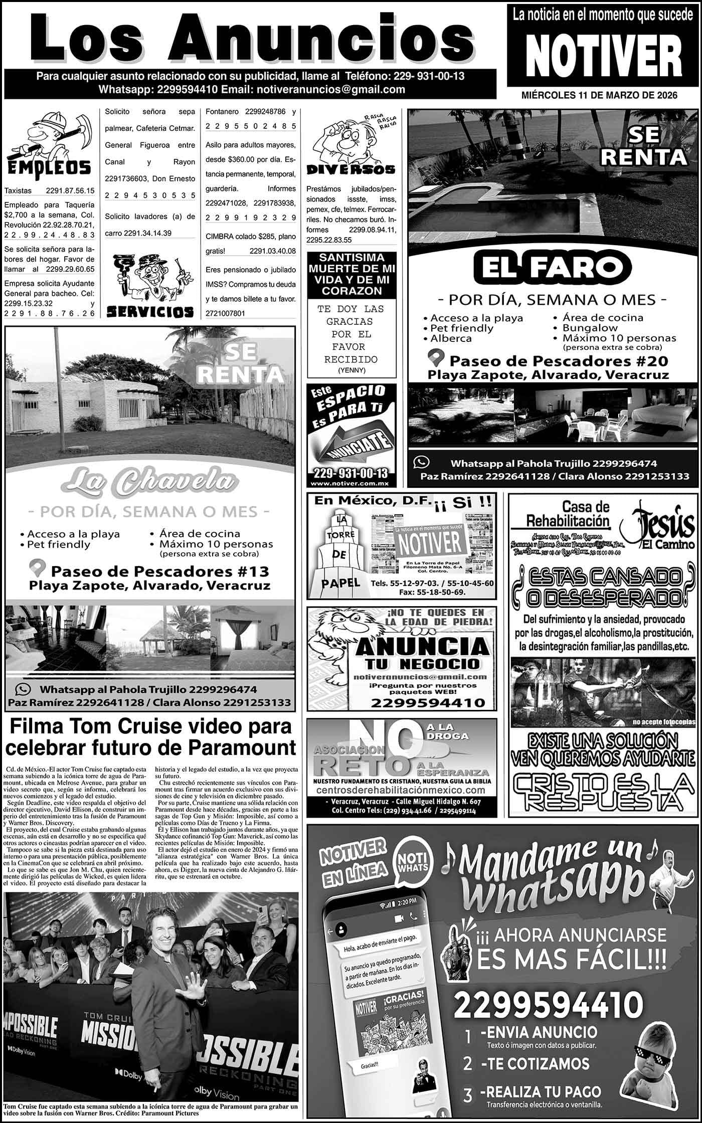 ...LOS ANUNCIOS, AVISOS Y DEMÁS! - MIÉRCOLES, 11 DE MARZO 2026