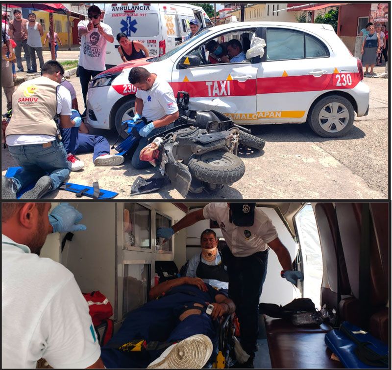 ¡HACEN CHUZA MOTOCICLISTA Y TAXI EN COSAMALOAPAN!