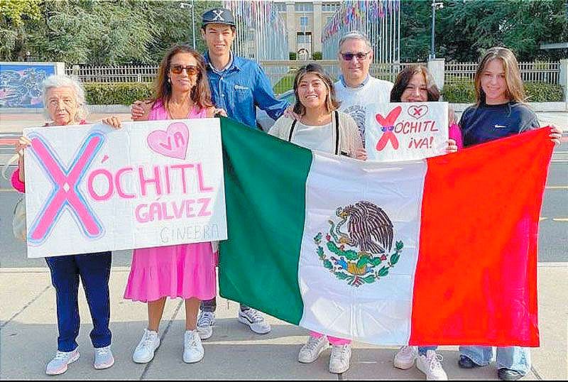 ¡MEXICANOS MUESTRAN SU APOYO A XÓCHITL GÁLVEZ EN GINEBRA!