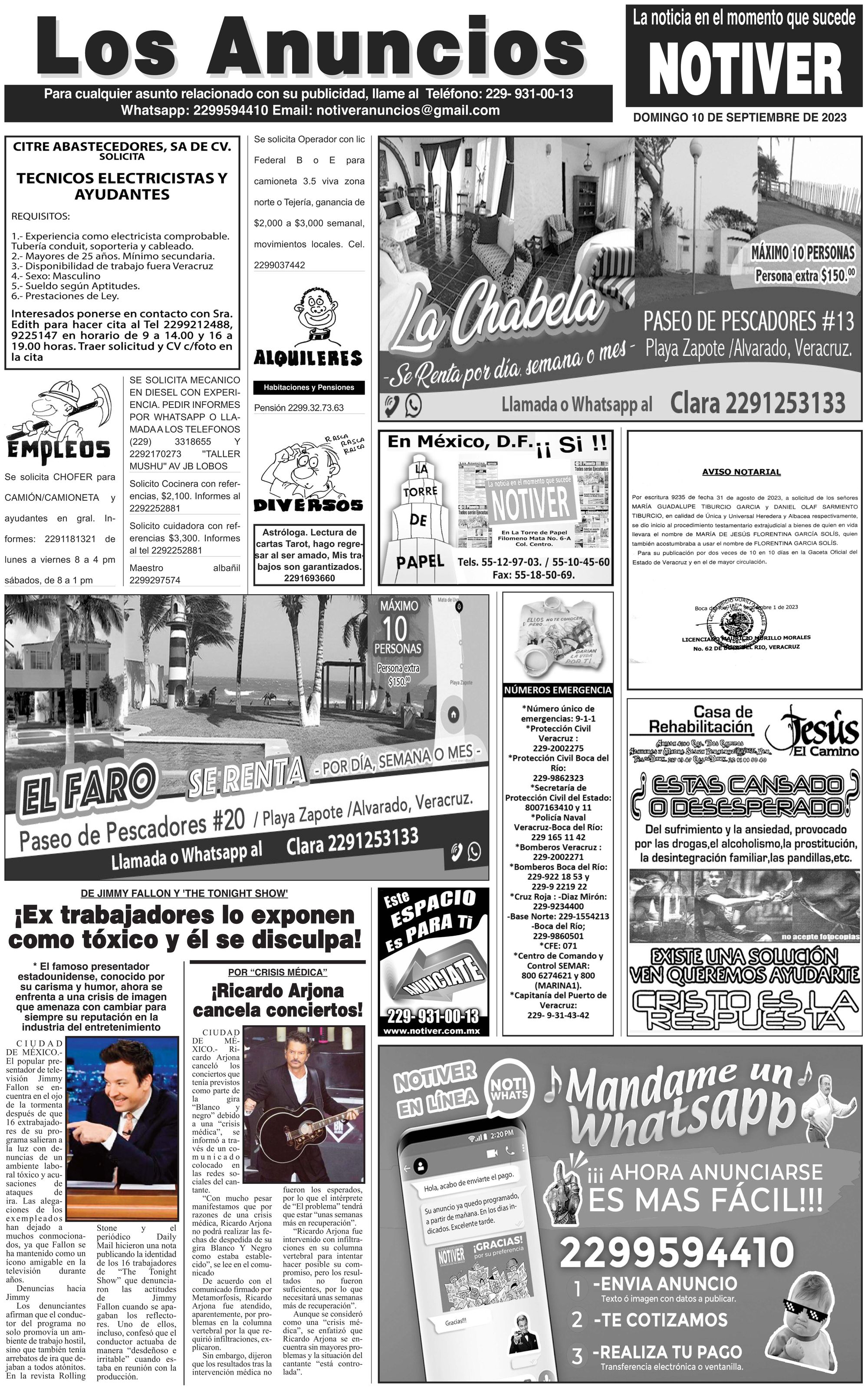 ...LOS ANUNCIOS, AVISOS Y DEMÁS! - DOMINGO, 10 DE SEPTIEMBRE 2023