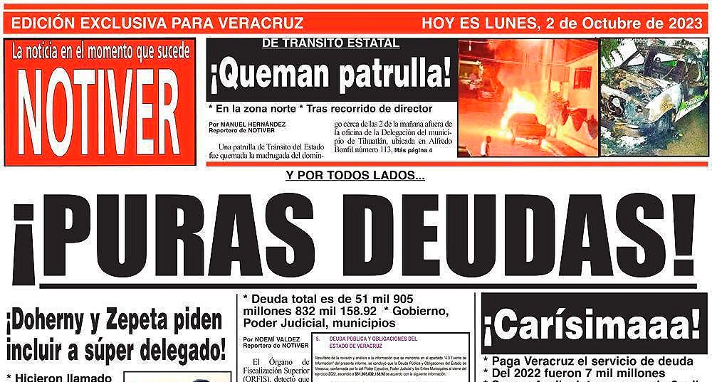 LA PORTADA - LUNES, 2 DE OCTUBRE 2023