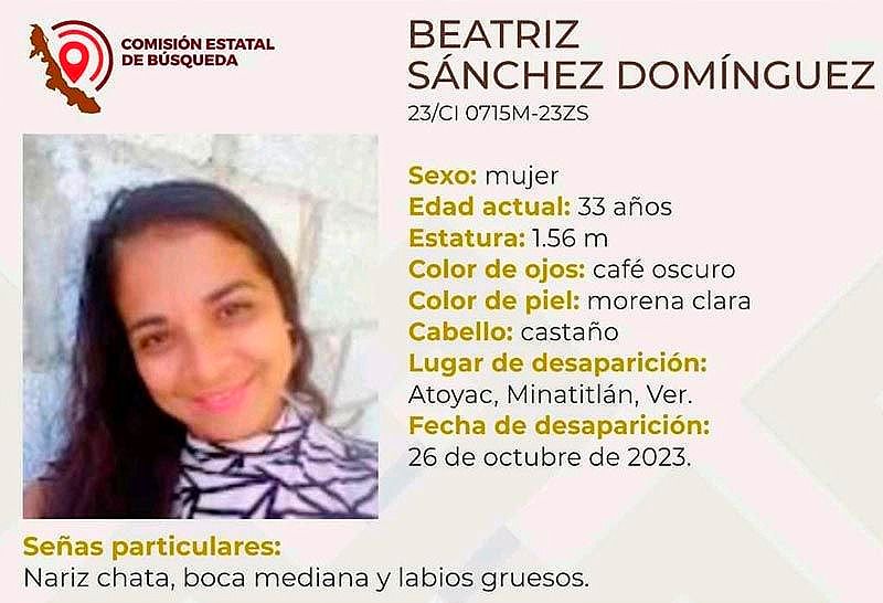 ¡DESAPARECE EN MINATITLÁN! -Mujer de 33 años, desde el 26 de Octubre...