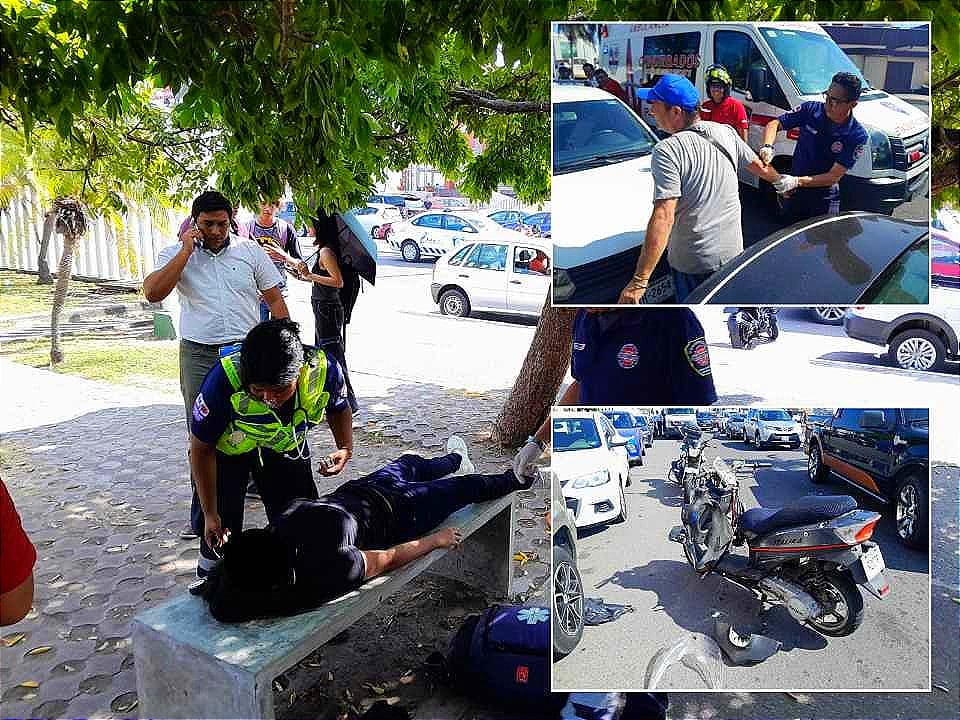 ¡MOTOCICLISTA ITALIANO IMPACTA A DOS ESTUDIANTES! -En La Universidad Veracruzana