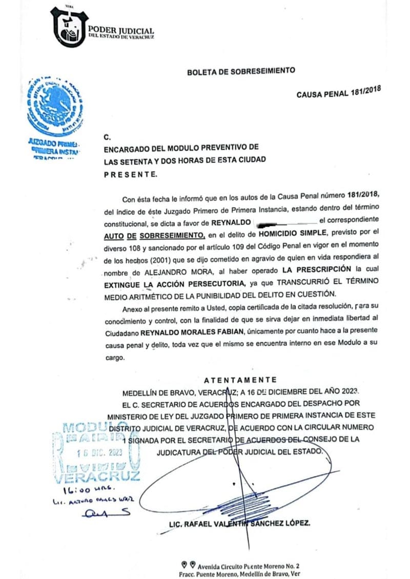 ¡LIBERAN A REYNALDO!