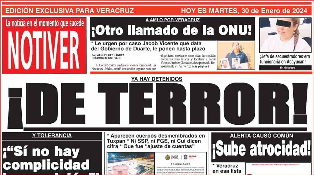 LA PORTADA - MARTES 30 DE ENERO 2024