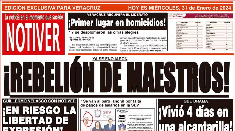 LA PORTADA - MIÉRCOLES 31 DE ENERO 2024