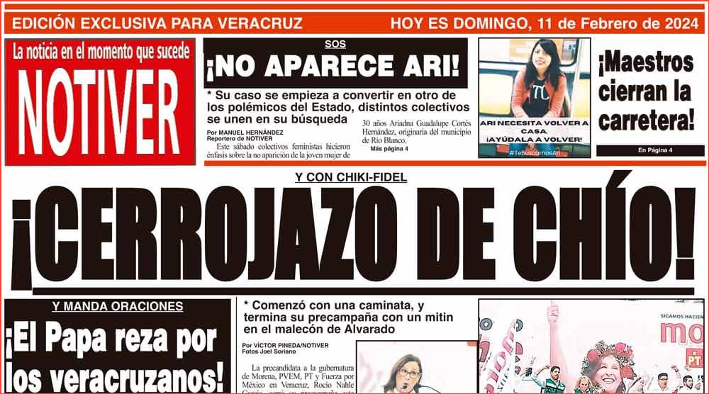 LA PORTADA -DOMINGO 11 DE FEBRERO 2024