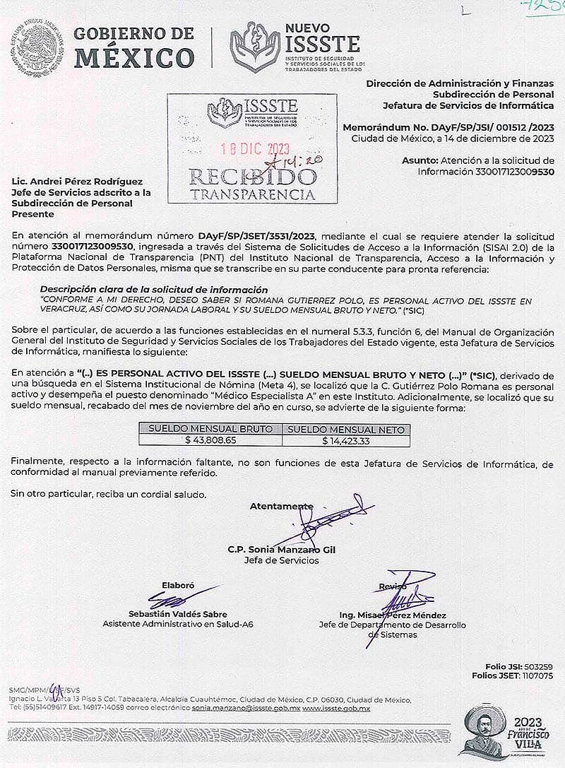 ¡CACHAN A ROMANA! - |* COBRA EN ISSTE, IMSS Y SESVER