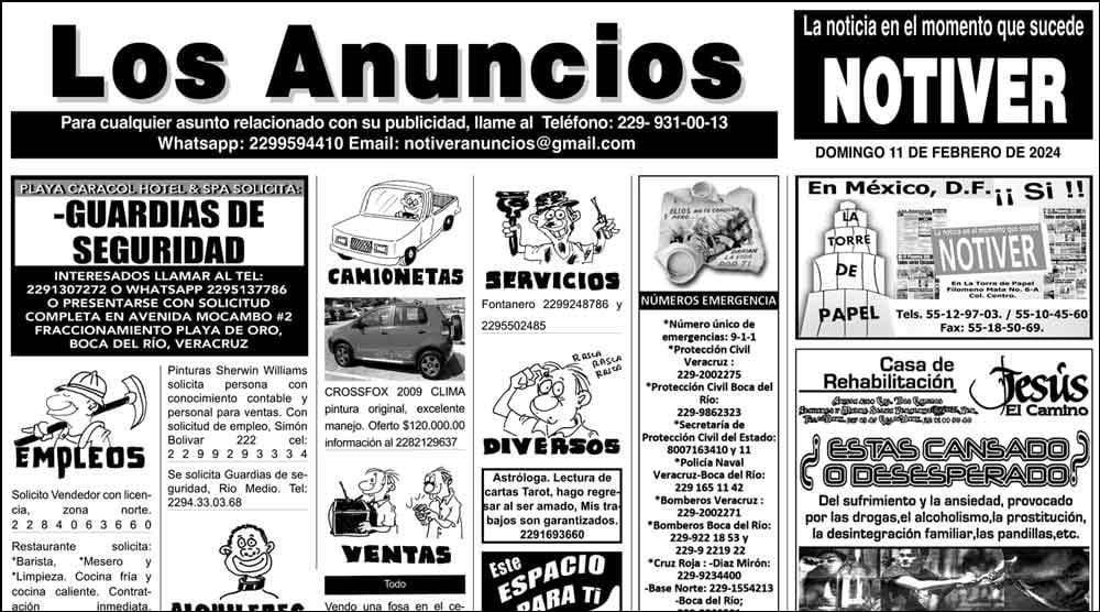 ...LOS ANUNCIOS, AVISOS Y DEMÁS! - DOMINGO, 11 DE FEBRERO 2024