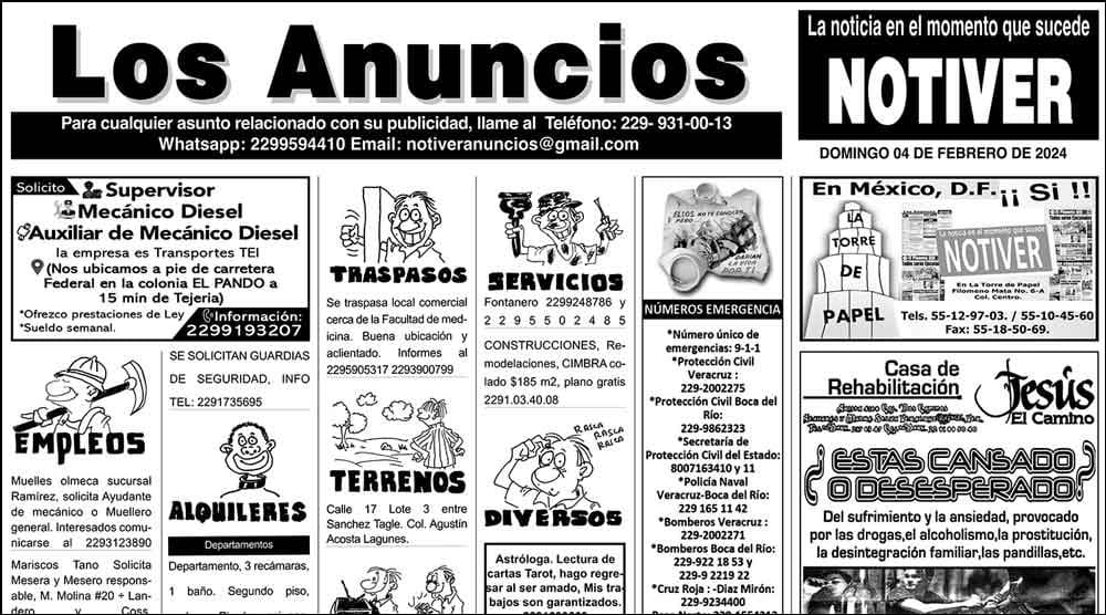 ...LOS ANUNCIOS, AVISOS Y DEMÁS! - DOMINGO, 4 DE FEBRERO 2024