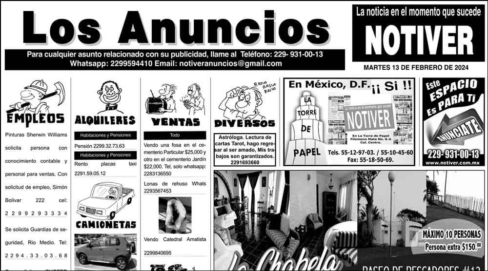 ...LOS ANUNCIOS, AVISOS Y DEMÁS! - MARTES, 13 DE FEBRERO 2024