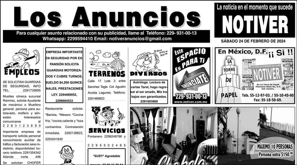 ...LOS ANUNCIOS, AVISOS Y DEMÁS! - SÁBADO, 24 DE FEBRERO 2024