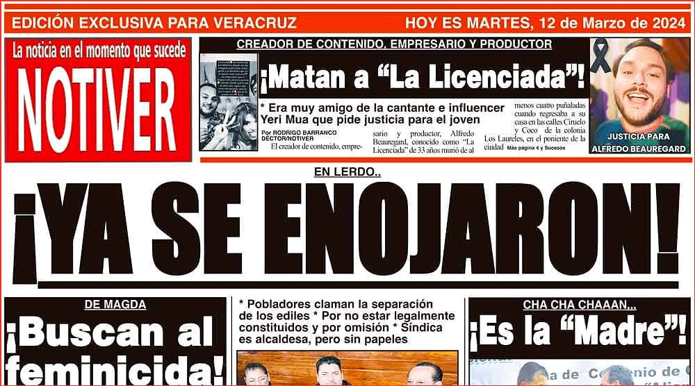 LA PORTADA - MARTES 12 DE MARZO 2024