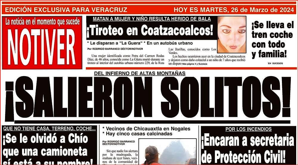LA PORTADA - MARTES 26 DE MARZO 2024