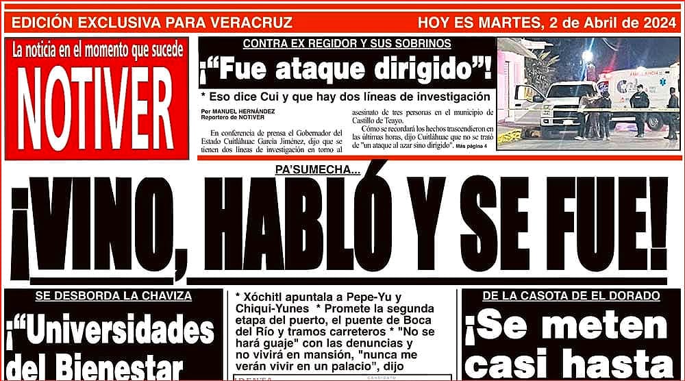 LA PORTADA - MARTES 2 DE ABRIL 2024