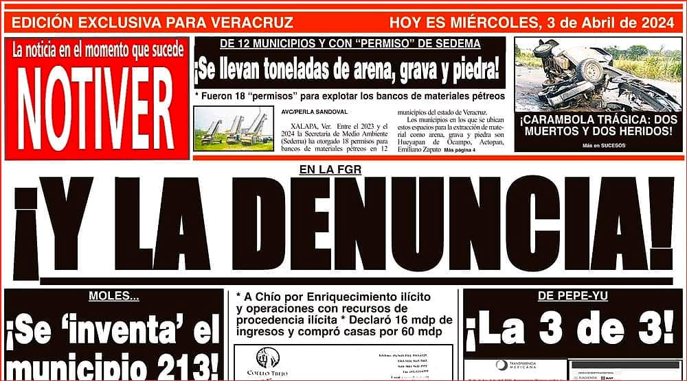 LA PORTADA - MIÉRCOLES 3 DE ABRIL 2024