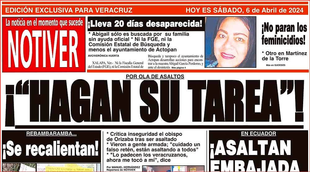 LA PORTADA - SÁBADO 6 DE ABRIL 2024