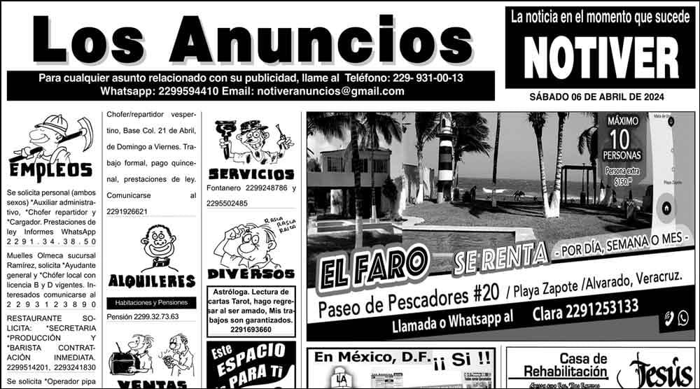 ...LOS ANUNCIOS, AVISOS Y DEMÁS! - SÁBADO, 6 DE ABRIL 2024
