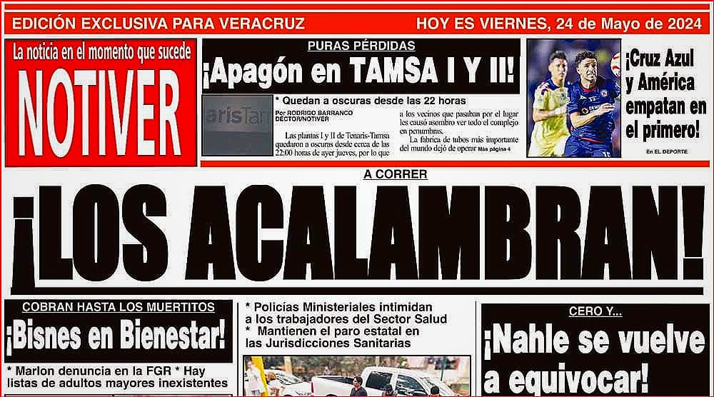 LA PORTADA - VIERNES 24 DE MAYO 2024