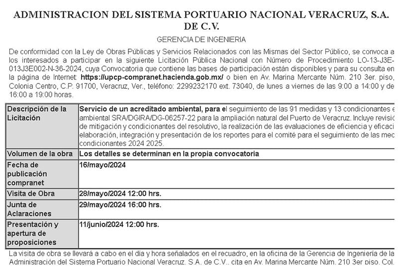 ¡AMPLIARÁN EL PUERTO! - *Lanzan convocatoria para dar seguimiento a las 91 medidas y 13 condicionantes