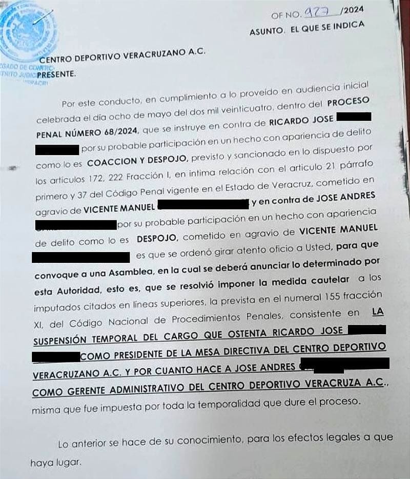¡JUEZ LE SACA LA TARJETA ROJA A DOS DIRECTIVOS DEL CDV!