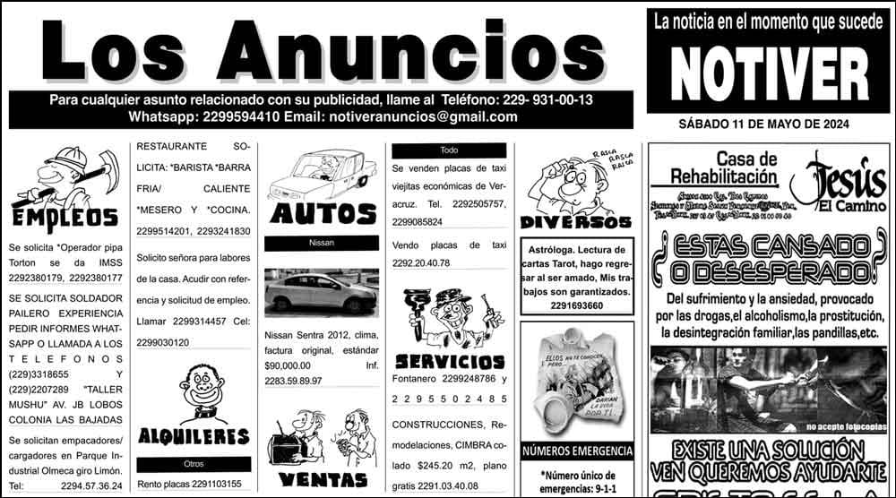 ...LOS ANUNCIOS, AVISOS Y DEMÁS! - SÁBADO, 11 DE MAYO 2024