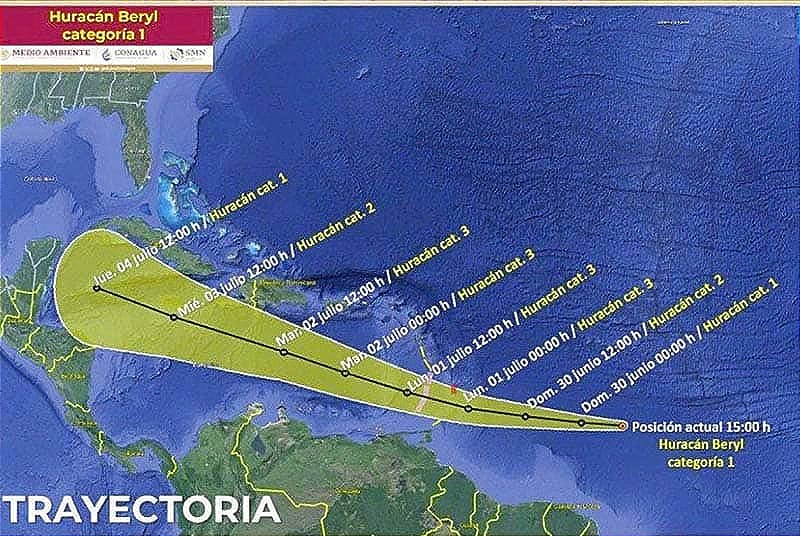 ¡“BERYL” YA ES HURACÁN!