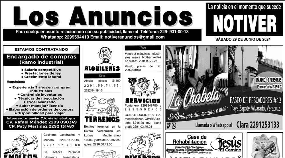 ...LOS ANUNCIOS, AVISOS Y DEMÁS! - SÁBADO, 29 DE JUNIO 2024