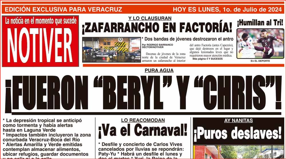 LA PORTADA - LUNES 1 DE JULIO 2024