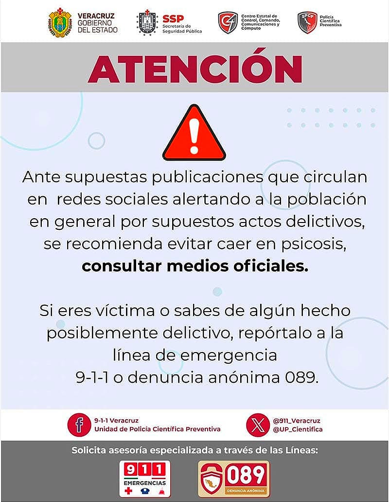 ¡PÁNICO POR LA BANDA DE LA CAMIONETA BLANCA! - *Policía Científica de la SSP asegura que es falso