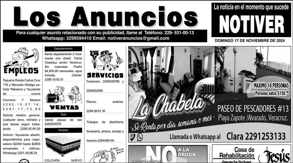 ...LOS ANUNCIOS, AVISOS Y DEMÁS! - DOMINGO, 17 DE NOVIEMBRE 2024