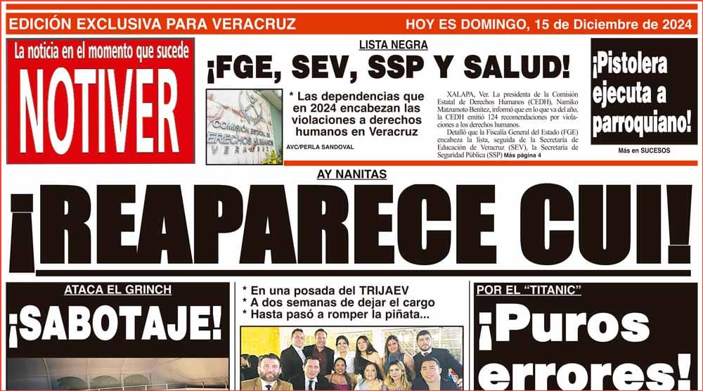 LA PORTADA - DOMINGO 15 DE DICIEMBRE 2024