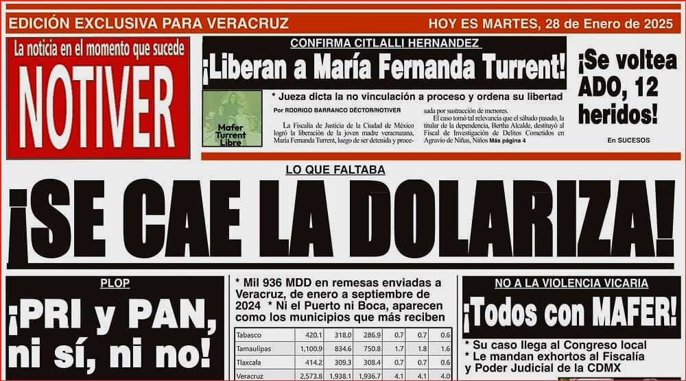 LA PORTADA - MARTES 28 DE ENERO 2025