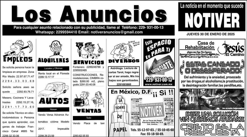 ...LOS ANUNCIOS, AVISOS Y DEMÁS! - JUEVES, 30 DE ENERO 2025