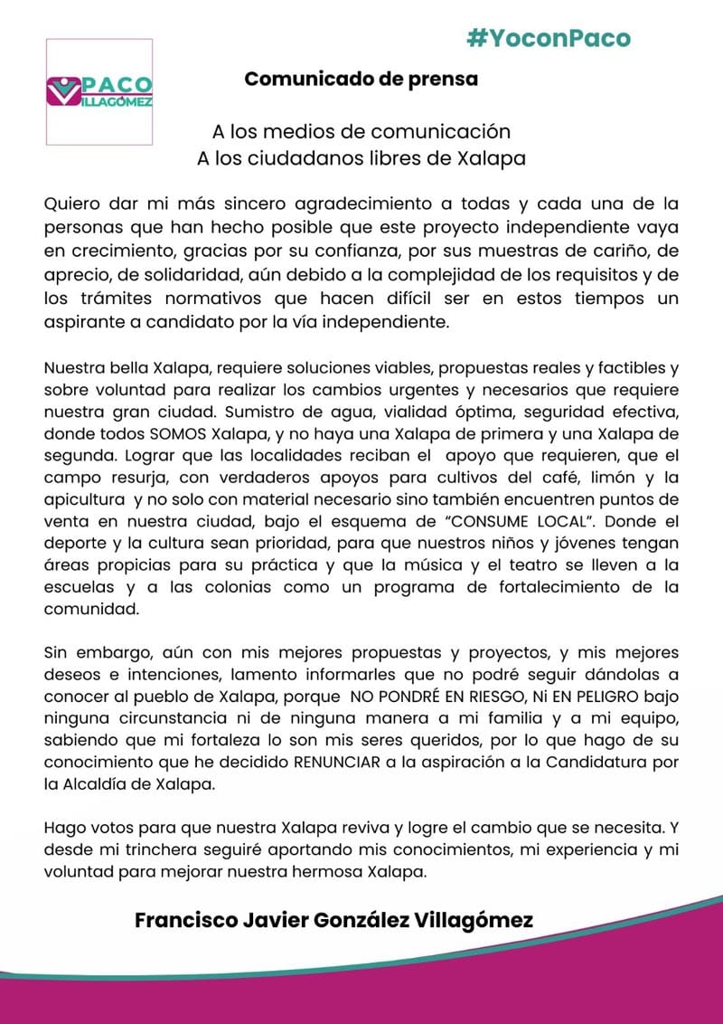 ¡LO ACALAMBRARON! - *El candidato independiente deja carrera por la alcaldía