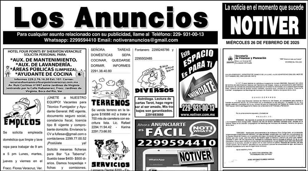 ...LOS ANUNCIOS, AVISOS Y DEMÁS! - MIÉRCOLES, 26 DE FEBRERO 2025