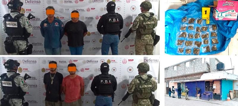 ¡CAEN CUATRO EN CATEO POR NARCOMENUDEO! - LOS DETIENEN EN UNA VIVIENDA DE PASO DEL TORO