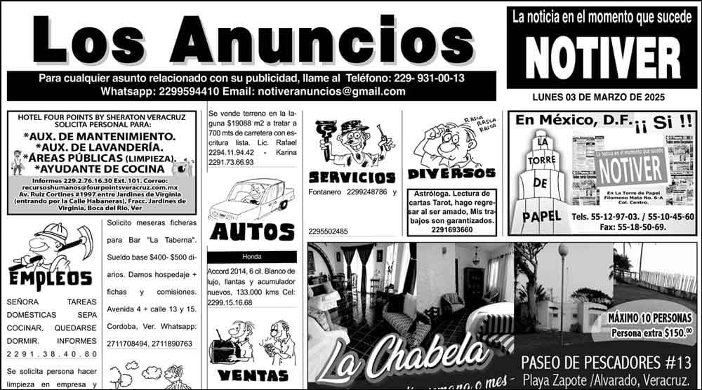...LOS ANUNCIOS, AVISOS Y DEMÁS! - LUNES, 3 DE MARZO 2025