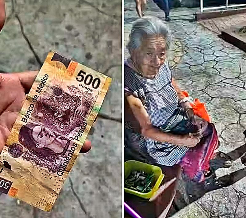 ¡ENGAÑAN A ABUELITA CON BILLETE FALSO DE 500!