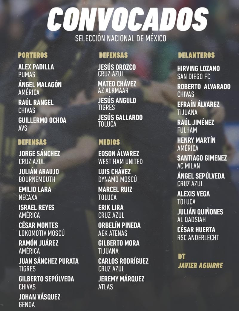 ¡EL “VASCO” CONVOCA A 35 PARA EL TRICOLOR!