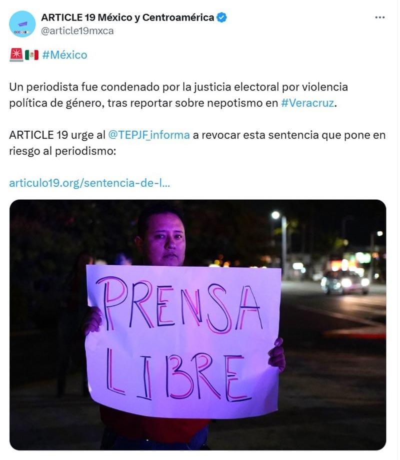 ¡ARTÍCULO 19 REPRUEBA AL TEPJF!