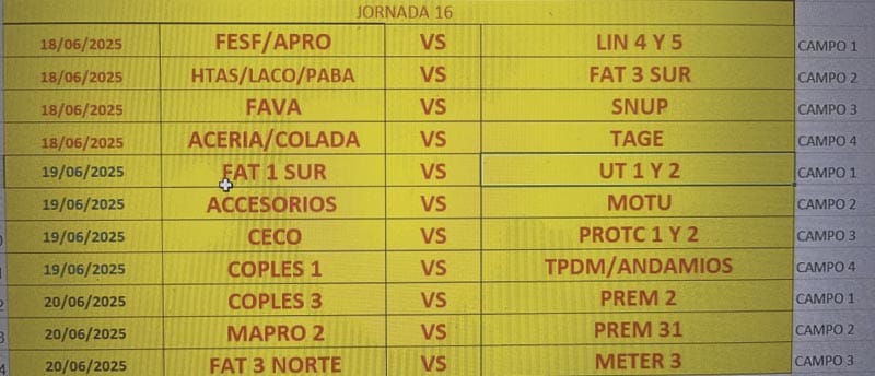 ¡SE JUEGA JORNADA 16 EN PELOTA DEL SNUP!
