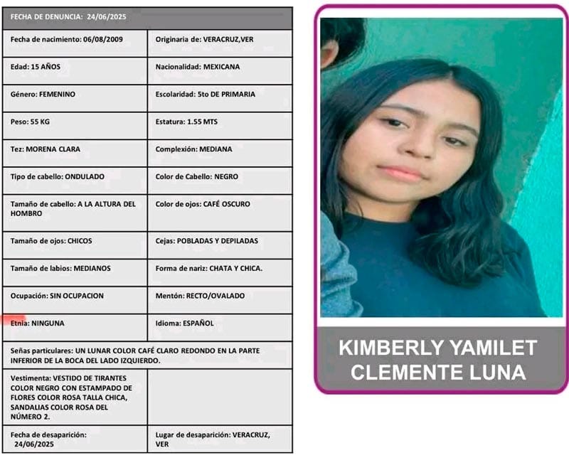 ¡DESAPARECE KIMBERLY YAMILER DE 15 AÑOS!