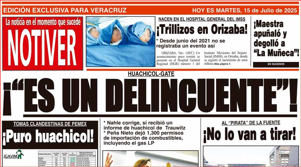 LA PORTADA - MARTES 15 DE JULIO 2025