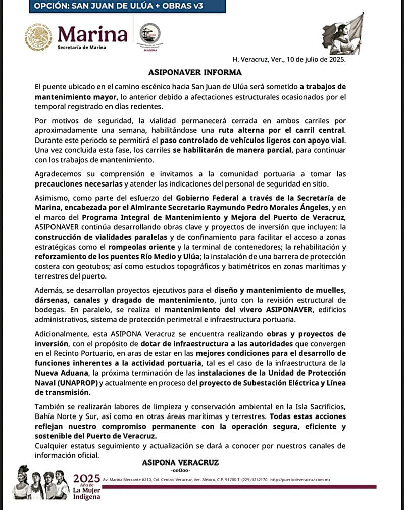 ¡CIERRAN EL PUENTE DEL PUERTO! - A SAN JUAN DE ULÚA