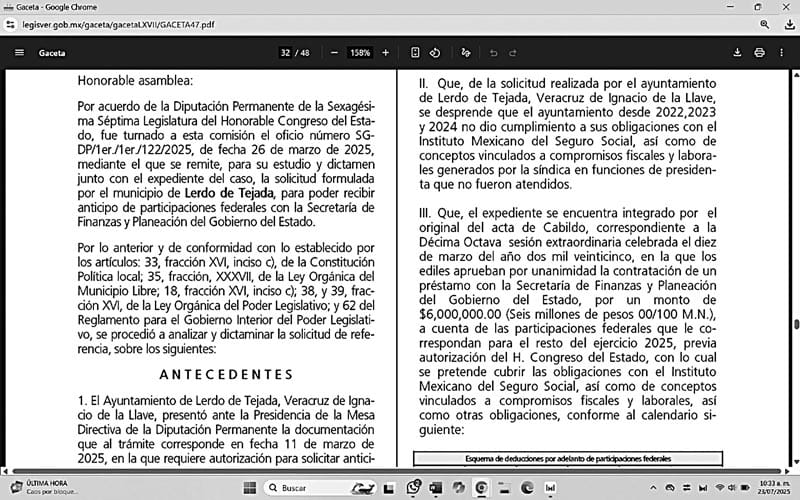 ¡YA SALIÓ EL PEINE! - *Le autorizan deuda a Lerdo