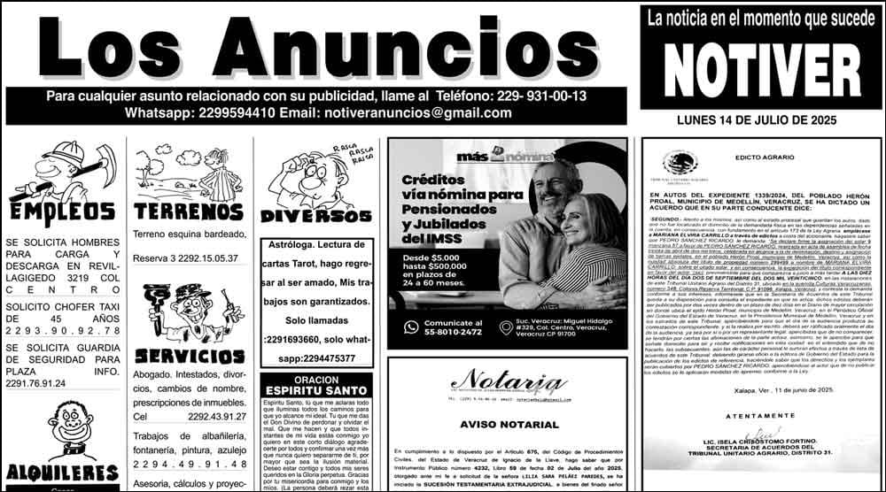 ...LOS ANUNCIOS, AVISOS Y DEMÁS! - LUNES, 14 DE JULIO 2025