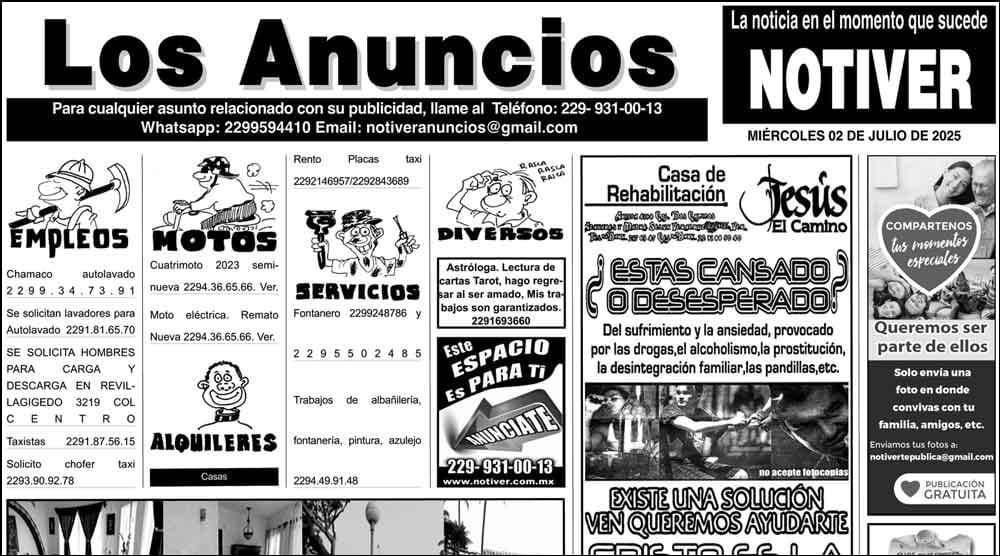 ...LOS ANUNCIOS, AVISOS Y DEMÁS! - MIÉRCOLES, 2 DE JULIO 2025