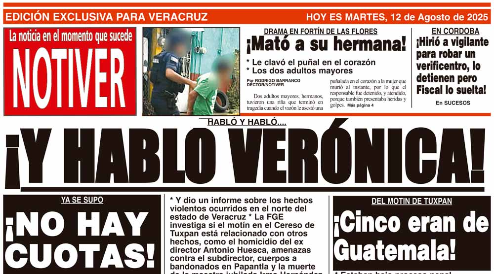LA PORTADA - MARTES 12 DE AGOSTO 2025